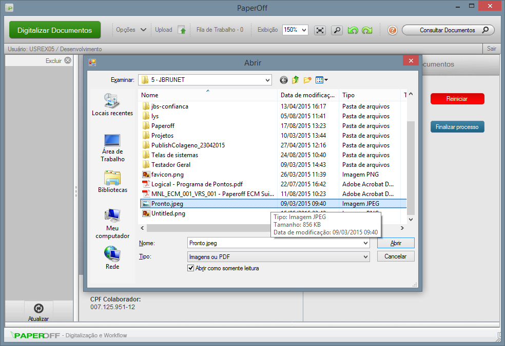 Tutorial Como capturar documentos digitais através de upload. Central de Ajuda